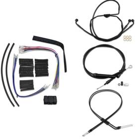Fm-tghd-heck012-ii-bk6 Httmt Brake And Clutch Cable Line Kit 16 Inch Apes For Harley Touring 2002-2006 No Cruise