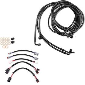 Fm-tghd-heck016-bk6 Httmt Touring Extended Clutch And Brake Cables For Harley With Abs 2017-2020 12 Inch Bar