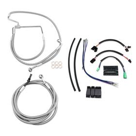 Fm-tghd-heck018-i-cd6 Httmt Extended Stainless Cable Brake Line For Road King Street Glide 2014-2016 14 Inch Bar