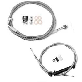 Fm-tghd-heck022-ii-cd6 Httmt Cable And Brake Line Kit For Harley Softail No Abs With 16 Inch Apes 2016-2017 Chrome