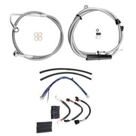 Fm-tghd-heck024-cd6 Httmt Extended Clutch Cable Brake Line For 12 Inch Harley Softail With Abs 2016-2017 Chrome