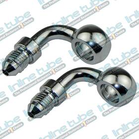 Bn03 Inline Tube 3an Male To 10mm Or 3/8 Banjo Fitting 90 Degree 3 -3an Zinc 2pc