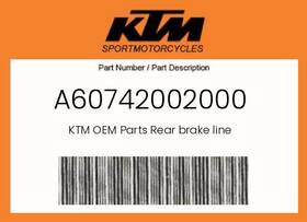 Ktm A60742002000 Genuine Rear Brake Line -