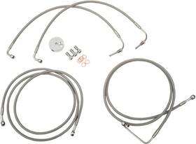La-8051b13 La Choppers 12 Inch -14 Apes Black Brake Line Kit 09-13 Harley Flht/flhr/flhx Silver
