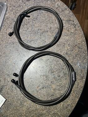 La-8052b La Choppers Midnight Black Braided Brake Lines