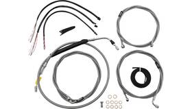 La-8056kt2-13 La Choppers Complete Handlebar Cable/brake And Clutch Line/wire Kit