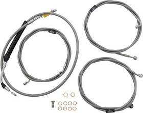 La-8058kt-13 La Choppers Standard Cable/brake Line Kit Stainless 12 Inch -14 Ape Hanger - Silver Braided