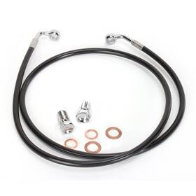 La-8100b08b La Choppers Black Vinyl Coated Ss Braided Brake Line -