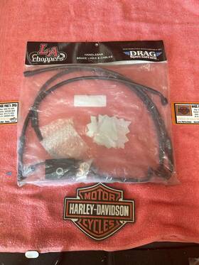La-8154b13m La Choppers Midnight Stainless Brake Line Kit 11-13 Apes Harley Abs Softail
