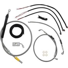 La-8155kt2-16 La Choppers Stainless Complete Brake Line Kit 15-17 Inch Apes 18-22 Softail