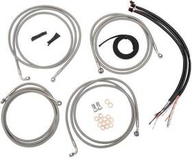 La-8210kt2b-16 La Choppers Complete Handlebar Cable/brake And Clutch Line/wire Kit