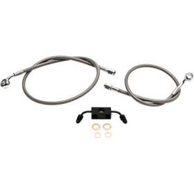 La Choppers La-8231b19b La-8231b19 Stainless Steel Brake Line Kit - 18 Inch -20 Ape Hangers