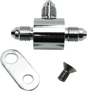 1703-982 Magnum Universal Brake Line An-3 T-block With Bracket Chrome