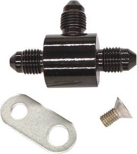 1704-982 Magnum Universal Brake Line An-3 T-block With Bracket Black