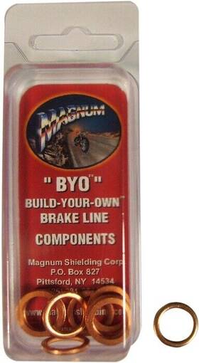392910 Magnum Byo Dot Brake Line Kit Replacement 3/8 Inch /10mm Crush Washers Black 10-pack