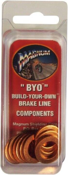 392911 Magnum Byo Dot Brake Line Kit Replacement 7/16 Inch Crush Washers Black 10-pack