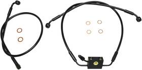 Sbb1335-28 Magnum Shielding Brake Line - Xr Dual Disc Abs Black Softail