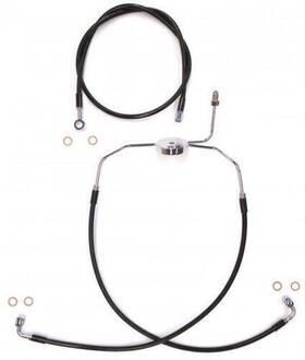Sbc1304-25 Magnum - Black Coated Xr Stainless Front Brakeline Kit Chrome
