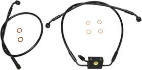 Sbb1335-26 Magnum Shielding Brake Line - Xr Dual Disc Abs Black Softail
