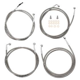 Mokfxbx268 Mokitdora 10 Inch -12 Bar Brake Line Clutch Cable For 17-20 Harley Touring Electra Glide With Abs
