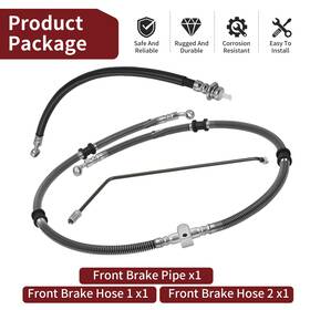 5nd-f5872-10-00 Moto1988 Front Brake Hose Line Pipe Kit For Yamaha Grizzly 350 450 4x4 Auto Irs 2007-2010