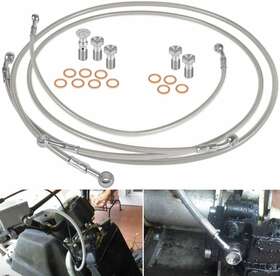 Noqp958 No-auto Steel Braided Front Rear Brake Lines Kit For 1987-2006 Yamaha Banshee 350 Yfz350