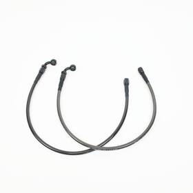 110013 Powerjames 2pcs 19 1/10 Inch 50cm Black Front Brake Lines For Harley With Double Disc