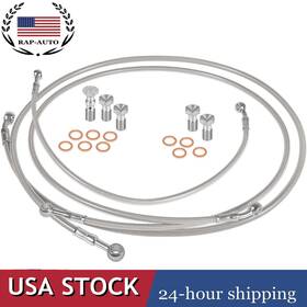 Raqp0958 Ra-motor Steel Braided Front Rear Brake Lines Kit For 1987-2006 Yamaha Banshee 350 Yfz350