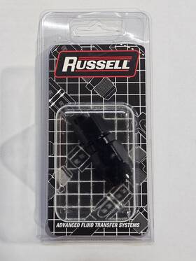 R10023b Russell - Straight Hose End Black 6an