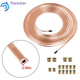 Fs1160450sr Silscvtt 25 Foot Roll Coil Of 3/16 Inch Od Brake Line Tubing Kit With 16 Fittings Free Returns