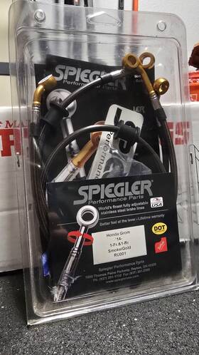 Spiegler S-bm0016 Front And Rear Stainless Steel Brake Lines Smoke/gold For Honda Grom