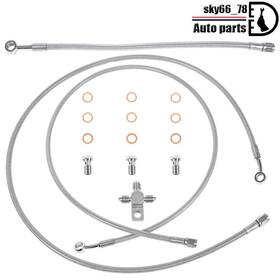 Sysqn01279 Sy-auto Front Steel Braided Brake Line Kit 3 2 Inch For Yamahabanshee 350 1987-2015