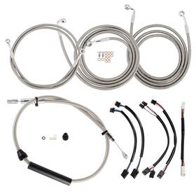 Tigfxbdzx068 Tigersgate 14 Inch Handlebar Extended Brake Clutch Cable Kit For Harley Touring 21-up With Abs