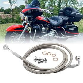 Tigfxbx131 Tigersgate 14 Inch Bar Street Road Glide Single Disc Front Brake Line For 97- 13 Harley No Abs