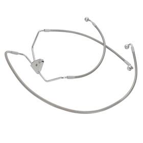 Tigersgateparts Wgsfxbx243 Touring 12 Inch Handlebar Braided Front Brake Line For 1996-2013 Harley Without Abs