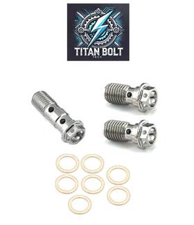 3ban-m10-1 Titan Bolt Tech 3 Titanium Brake Single And Double Banjo Bolts For Ducati Calipers M10 X 1.0