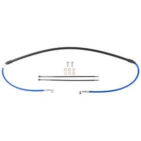Tfk003d198-cr-blue7a17-4d92c5 Tusk Front Motorcycle Steel Braided Brake Line Standard Length Blue For Yamaha