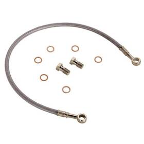 Tfk003d308r8db2-68395c Tusk Rear Atv Steel Braided Brake Line Silver For Kawasaki Kfx 400 2003-2006