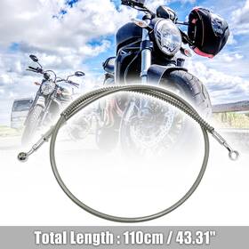 Uxcell 784958359594 Universal 110cm Stainless Steel Clutch Hydraulic Oil Hose Line For Motorcycle