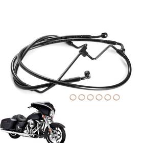 Vmfxbx121 Veloforce-moto Street Electra Glide Front Dual Disc Brake Line For 14-23 Harley 14 Inch Bar No Abs