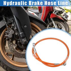 X Autohaux 781913915277 Motorcycle 70cm 27.56 Inch 10mm 0.39 Hydraulic Brake Hose Line Pipeline Orange