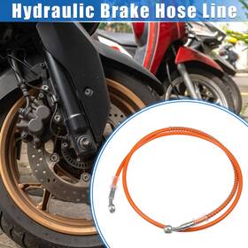 X Autohaux 781913916052 Motorcycle Hydraulic Brake Hose Line Pipeline 130cm 51.18 Inch 10mm 0.39 Orange