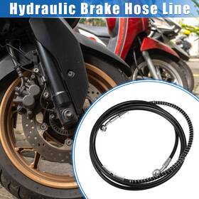 X Autohaux 781913917486 Motorcycle 220cm 86.61 Inch 10mm 0.39 Hydraulic Brake Hose Line Pipeline Black