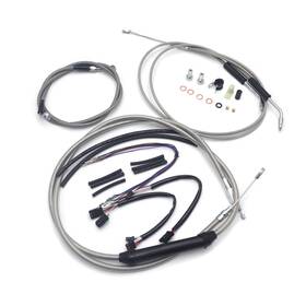 Us-tghd-heck008-ii-cd9 Xt Braided Clutch Brake Cables For Harley Softail 2000-2006 With 16 Inch Apes Aftermarket