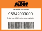 Ktm Genuine Brake Line, Abs, Front Master Cylinder - 95842003000. Fixed Price $123.41.