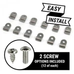 3/16" Single Stainless Steel Brake Fuel Line Clamps - Pack Of 12 With Hardware. Fixed Price $19.95.