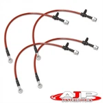 Red 4PC F+r Racing Stainless Steel Brake Line Kit Set For 1998-2002 Honda Accord. Fixed Price $50.00.
