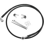 Drag Specialties Extended Stainless Steel Rear Brake Line Kit - Black Vinyl Coat. Fixed Price $91.30.