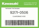 Kawasaki Genuine Clamp,brake Hose 92171-0506. Fixed Price $18.64.