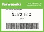 Kawasaki Genuine Clamp 92170-1810. Fixed Price $11.50.